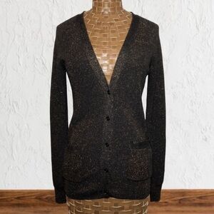 Wilfred Brown/Gold Glitter Silk & Cashmere Cardigan